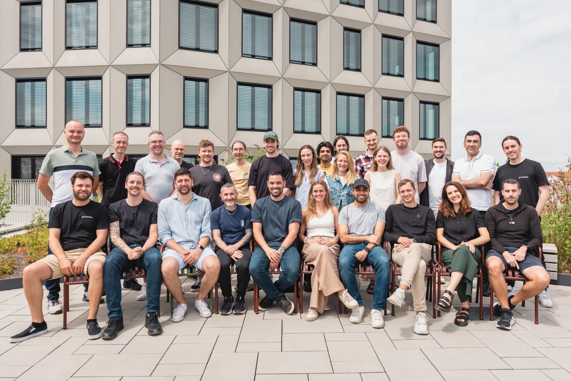 Capmo engineering team gathered outside the Munich office
